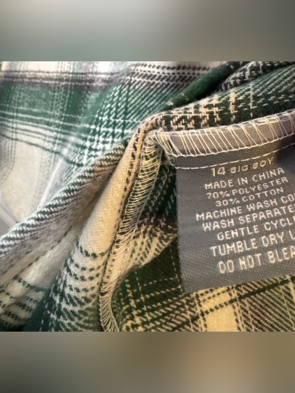 Eight Avenue Green Plaid Button-Up long sleeve Shirt size 14 cotton blend boxy - Picture 5 of 6